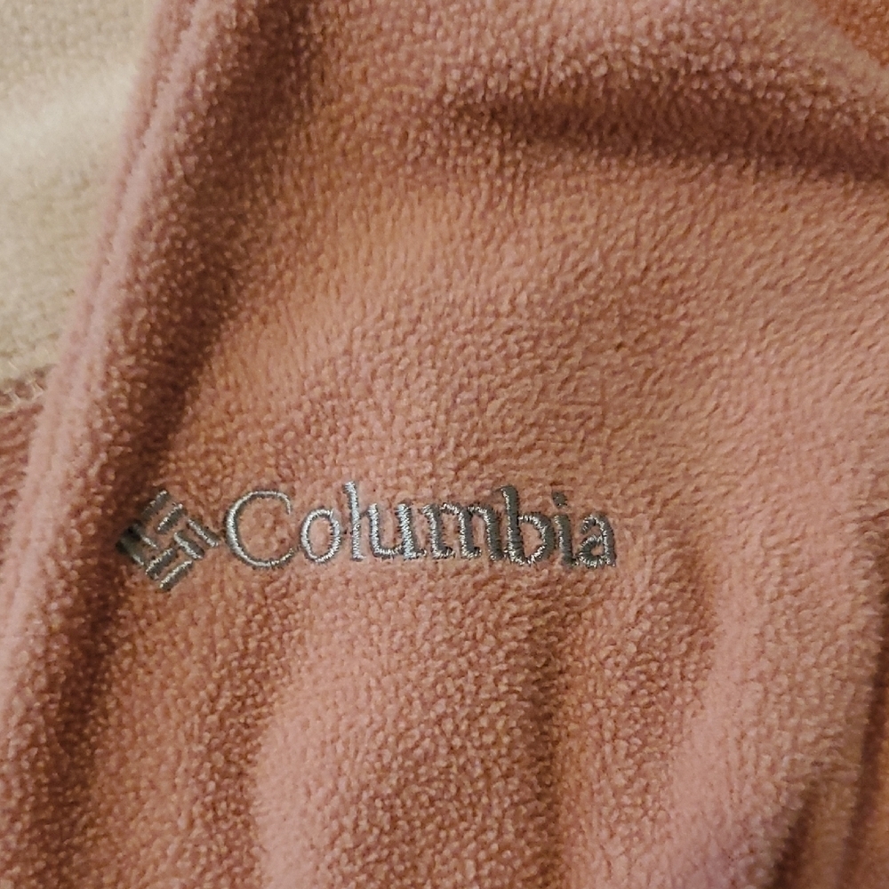 Columbia Women's Two-Tone Quarter Zip Sweatshirt - Cream and Pink - Picture 7 of 9